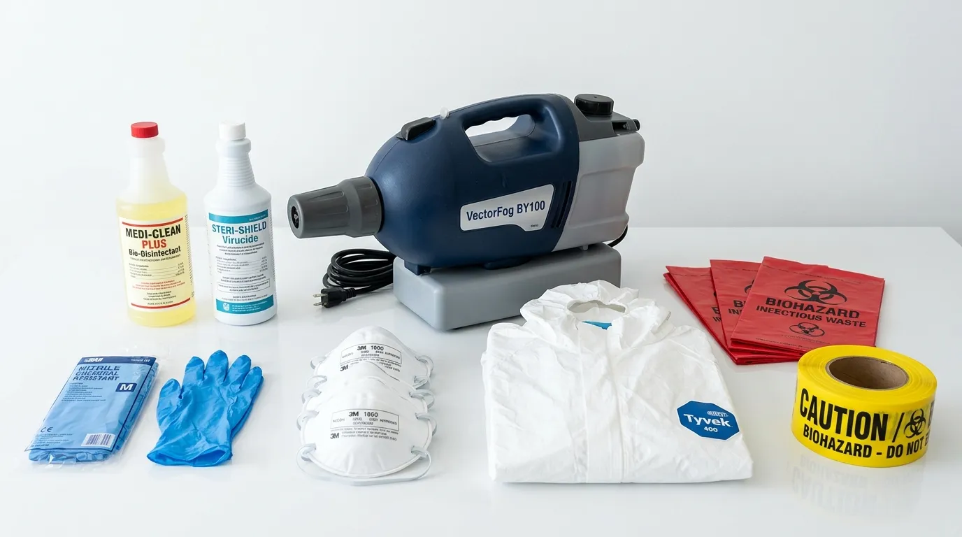 Professional biohazard remediation crew working in Greenlawn